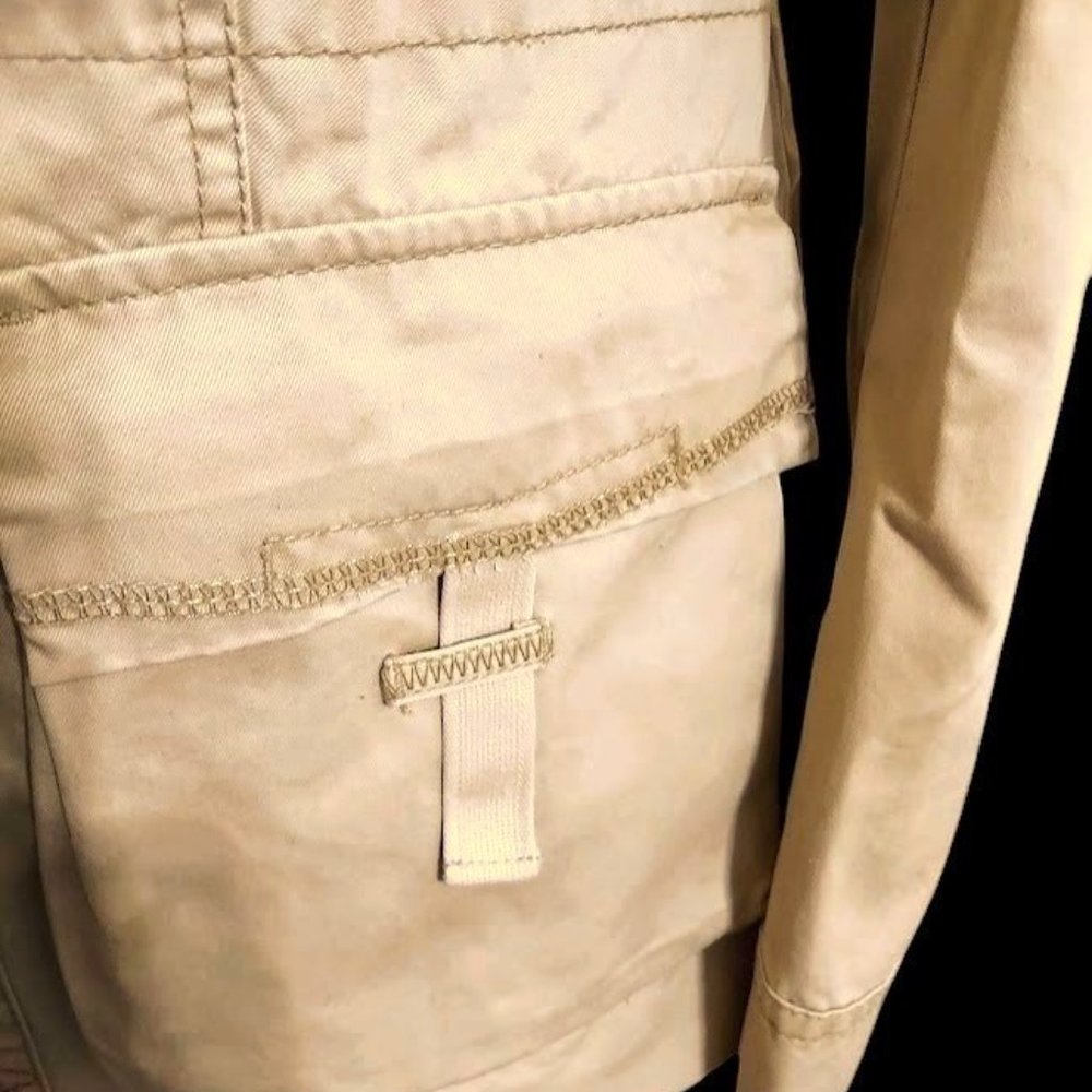 NWOT Esprit Military Style woman, jacket, Beige Embroidered Flowers and Beads M - Picture 5 of 5